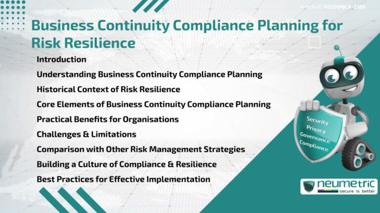 Business Continuity Compliance Planning for Risk Resilience