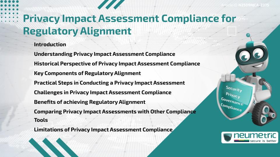 Privacy Impact Assessment Compliance for Regulatory Alignment