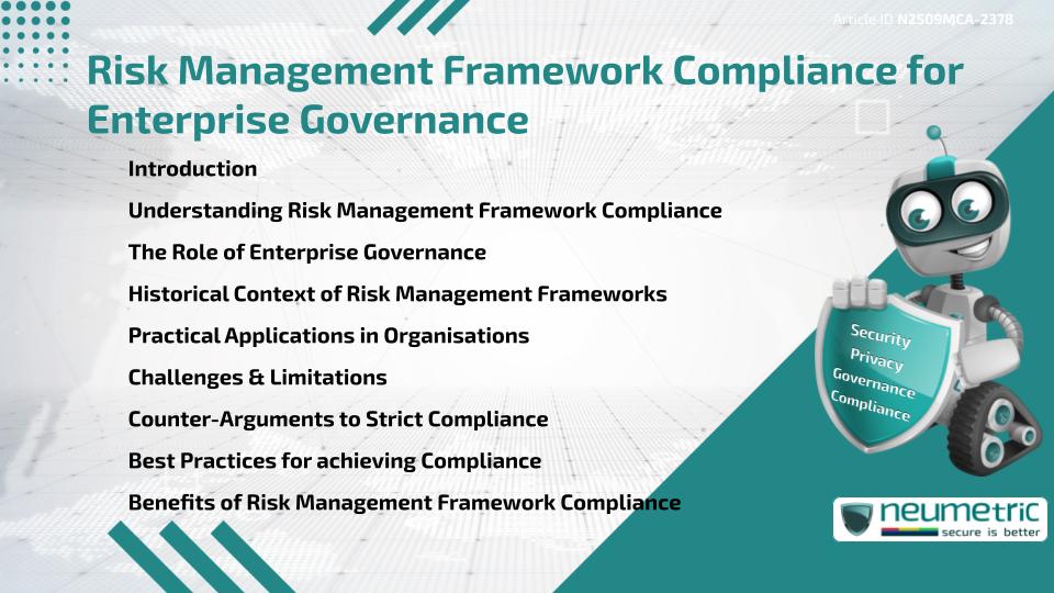 Risk Management Framework Compliance for Enterprise Governance