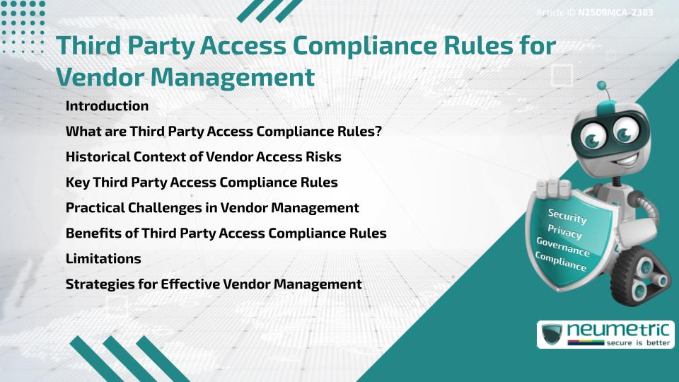 Third Party Access Compliance Rules for Vendor Management
