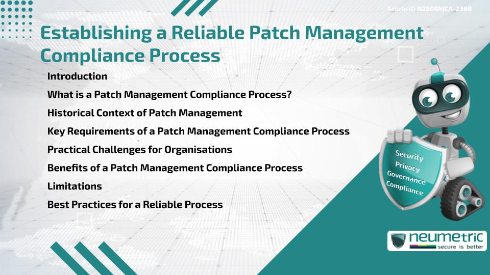 Establishing a Reliable Patch Management Compliance Process