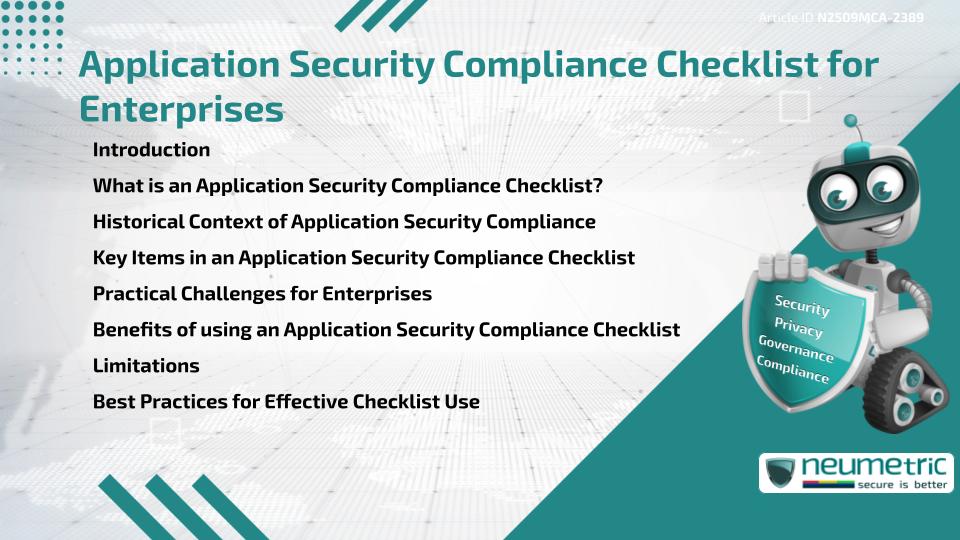 Application Security Compliance Checklist for Enterprises