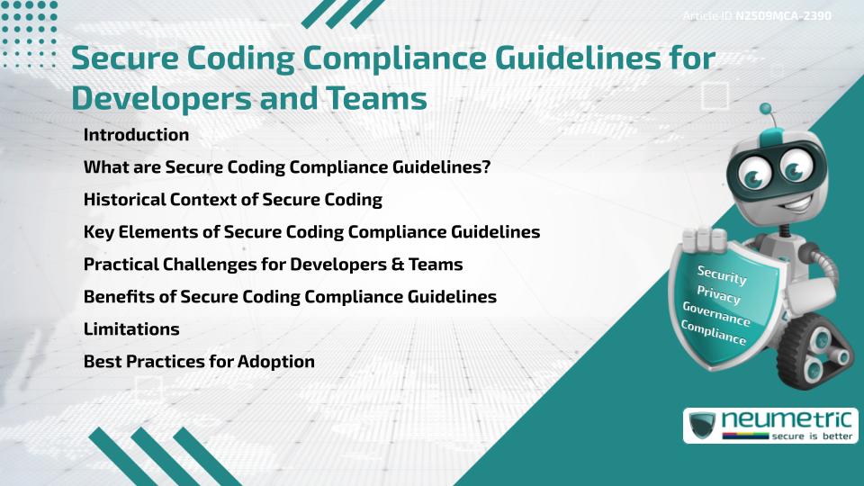 Secure Coding Compliance Guidelines for Developers and Teams