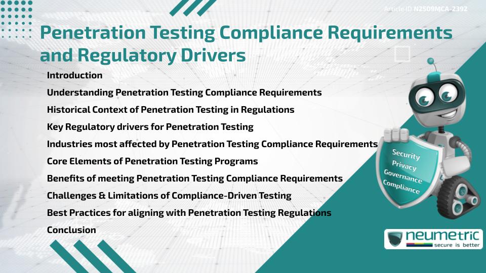 Penetration Testing Compliance Requirements and Regulatory Drivers