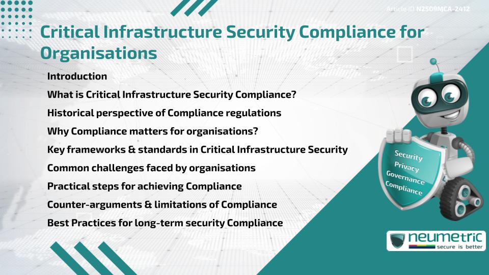Critical Infrastructure Security Compliance for Organisations