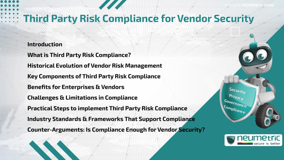 Third Party Risk Compliance for Vendor Security