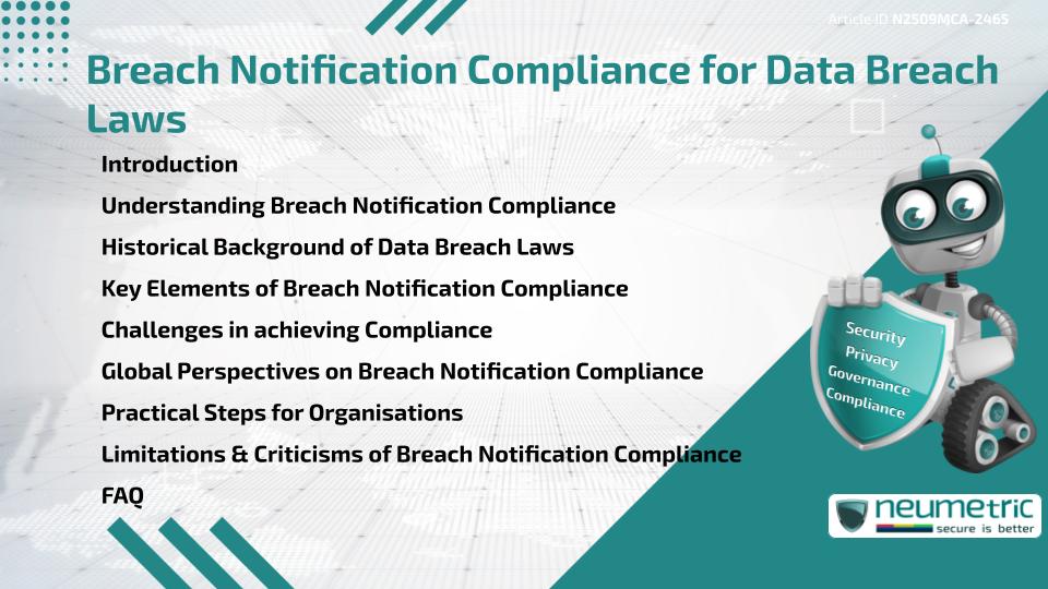 Breach Notification Compliance for Data Breach Laws