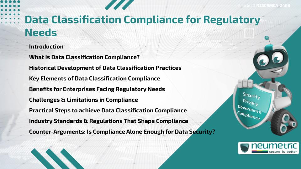 Data Classification Compliance for Regulatory Needs