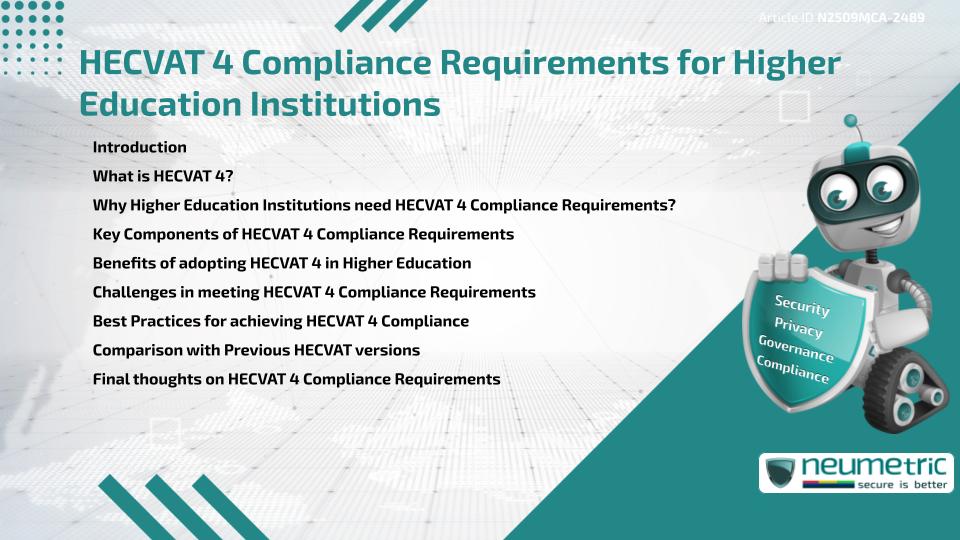 HECVAT 4 Compliance Requirements for Higher Education Institutions