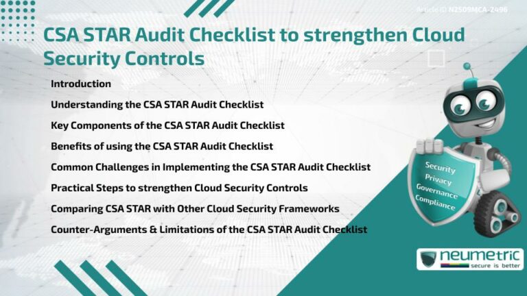 CSA STAR Audit Checklist to strengthen Cloud Security Controls