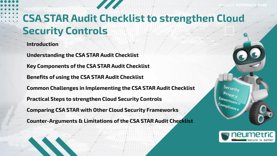 CSA STAR Audit Checklist to strengthen Cloud Security Controls