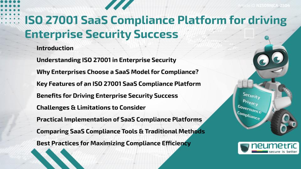 ISO 27001 SaaS Compliance Platform for driving Enterprise Security Success