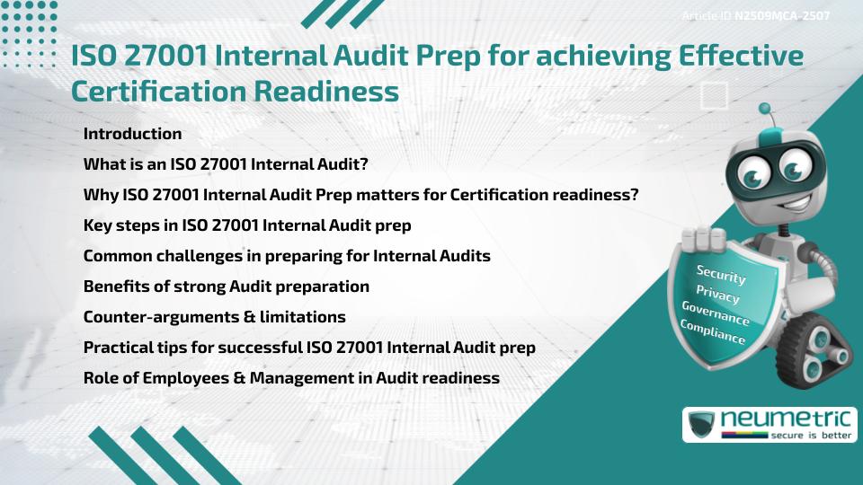 ISO 27001 Internal Audit Prep for achieving Effective Certification Readiness