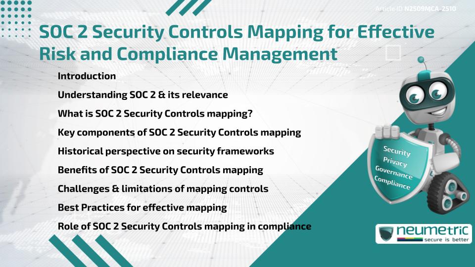 SOC 2 Security Controls Mapping for Effective Risk and Compliance Management