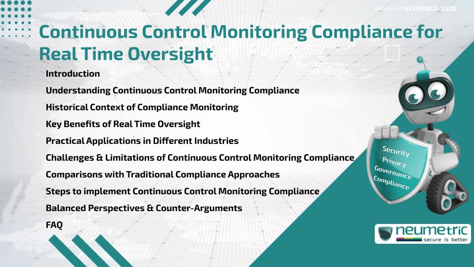 Continuous Control Monitoring Compliance for Real Time Oversight