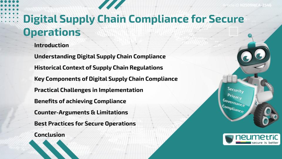 Digital Supply Chain Compliance for Secure Operations