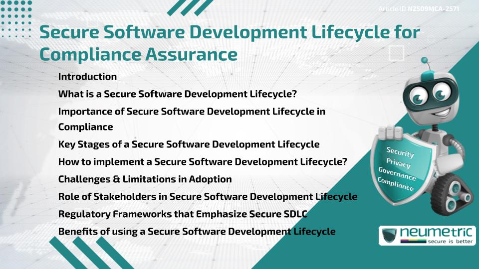 Secure Software Development Lifecycle for Compliance Assurance