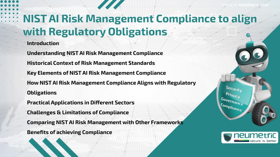 NIST AI Risk Management Compliance to align with Regulatory Obligations