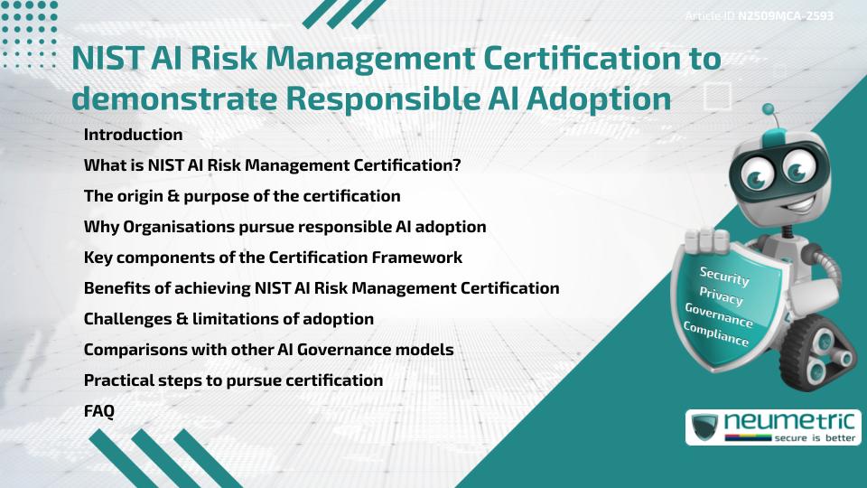 NIST AI Risk Management Certification to demonstrate Responsible AI Adoption