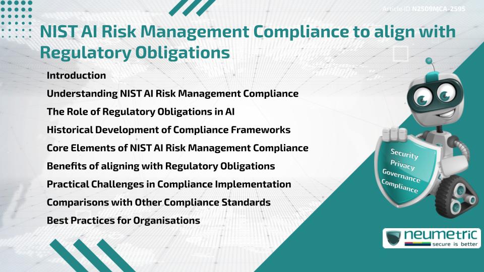 NIST AI Risk Management Compliance to align with Regulatory Obligations