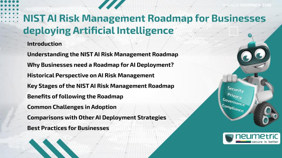 NIST AI Risk Management Roadmap for Businesses deploying Artificial Intelligence