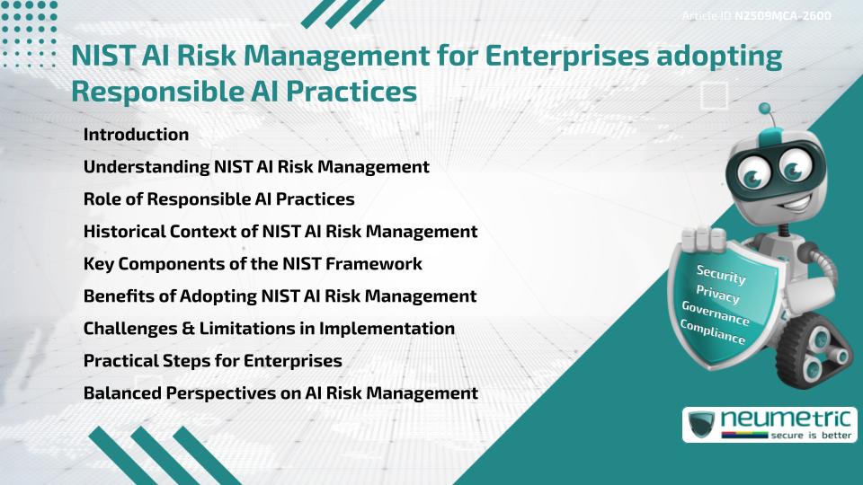 NIST AI Risk Management for Enterprises adopting Responsible AI Practices