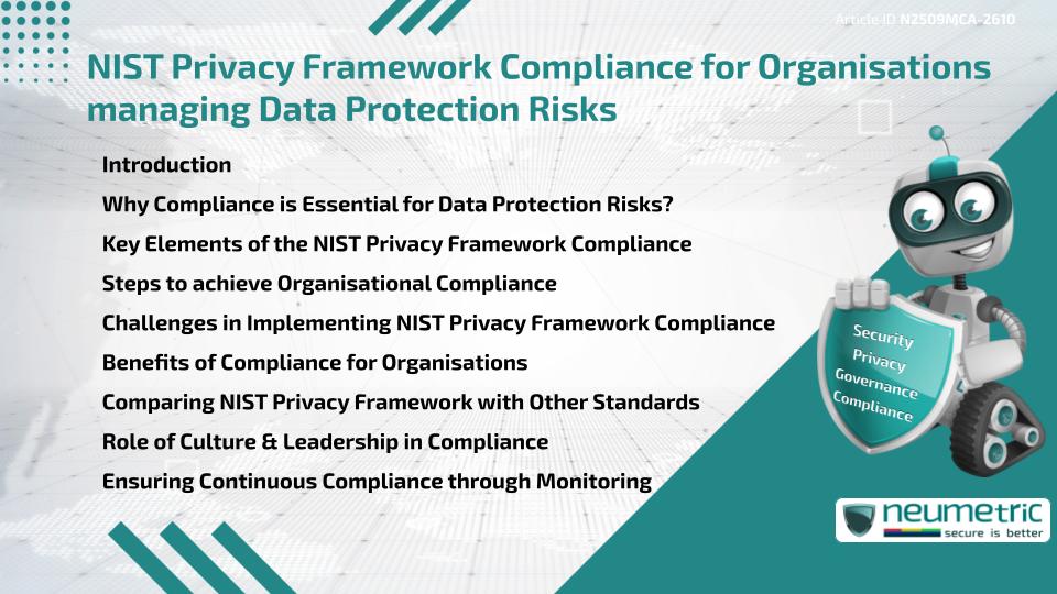NIST Privacy Framework Compliance for Organisations managing Data Protection Risks