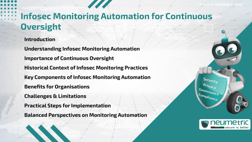 Infosec Monitoring Automation for Continuous Oversight