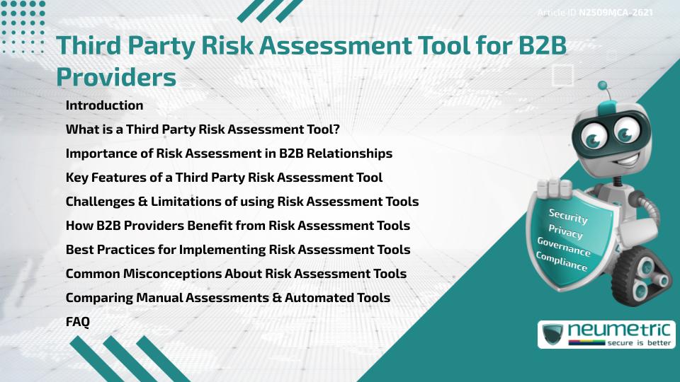Third Party Risk Assessment Tool for B2B Providers