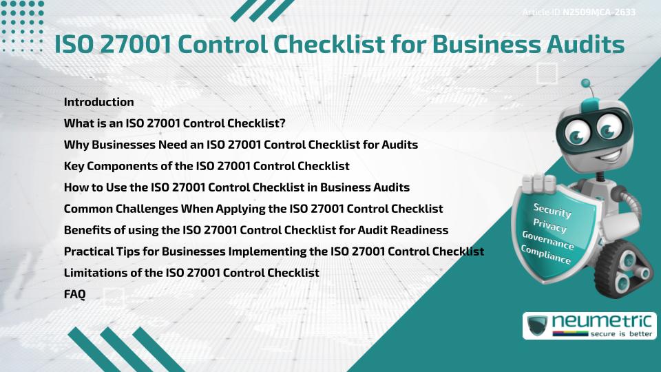 ISO 27001 Control Checklist for Business Audits