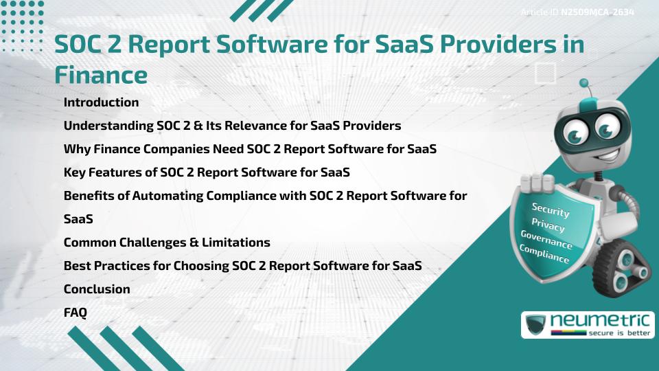 SOC 2 Report Software for SaaS Providers in Finance