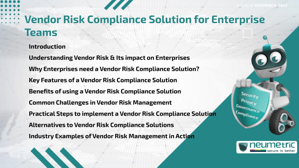 Vendor Risk Compliance Solution for Enterprise Teams