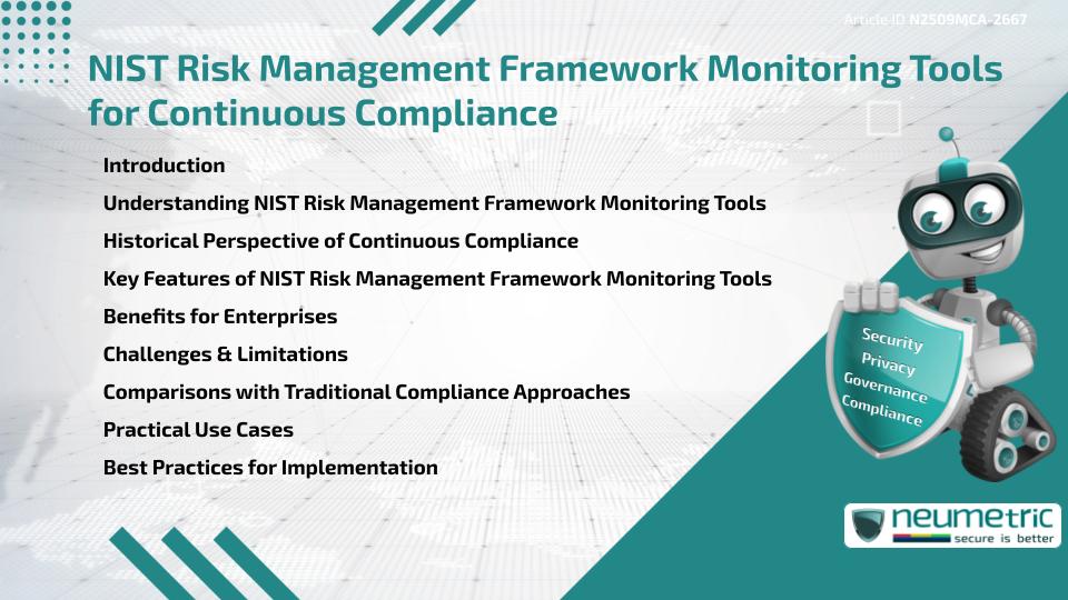 NIST Risk Management Framework Monitoring Tools for Continuous Compliance
