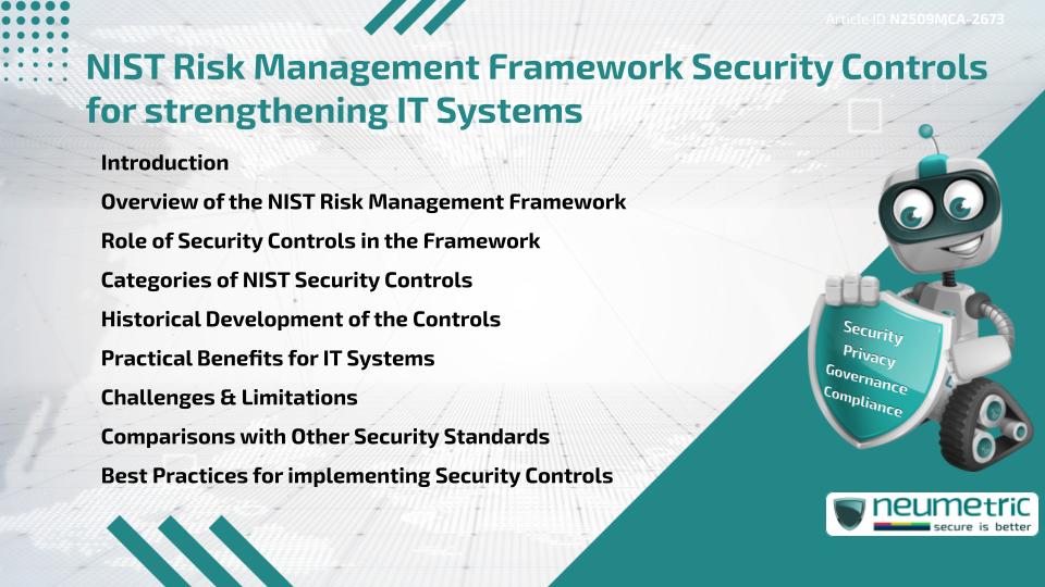 NIST Risk Management Framework Security Controls for strengthening IT Systems