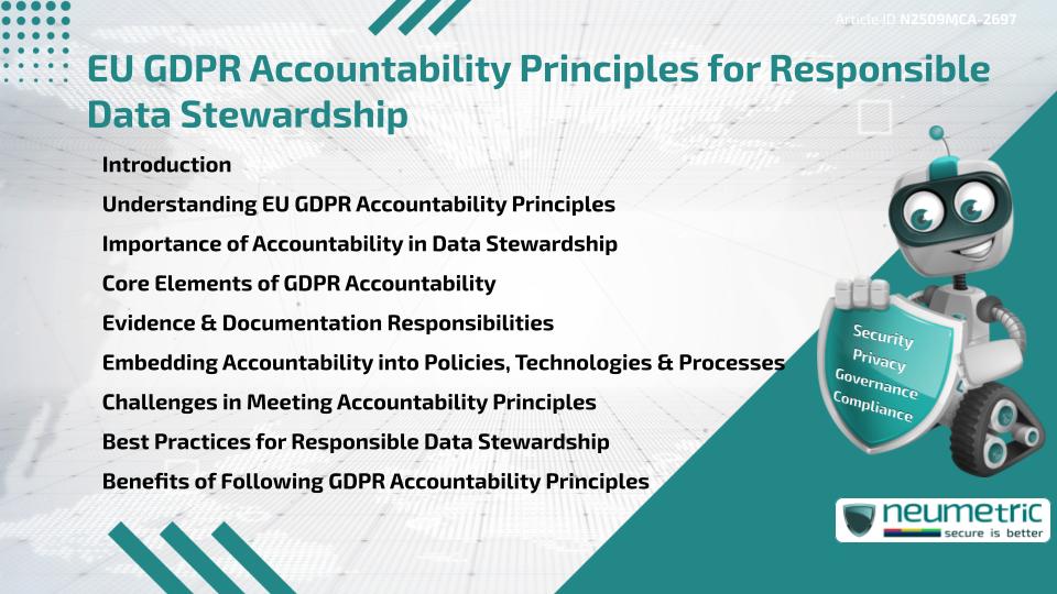 EU GDPR Accountability Principles for Responsible Data Stewardship