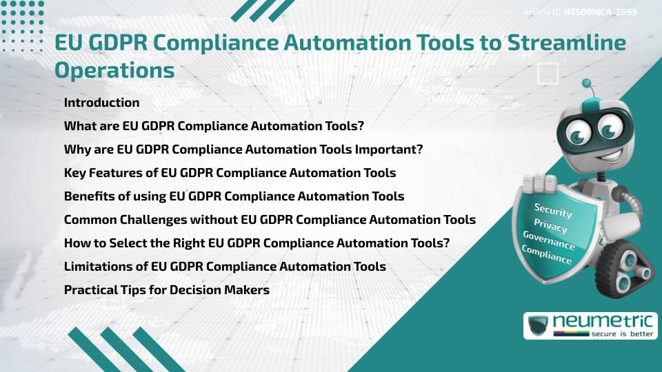 EU GDPR Compliance Automation Tools to Streamline Operations