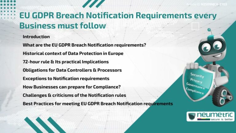 EU GDPR Breach Notification Requirements every Business must follow