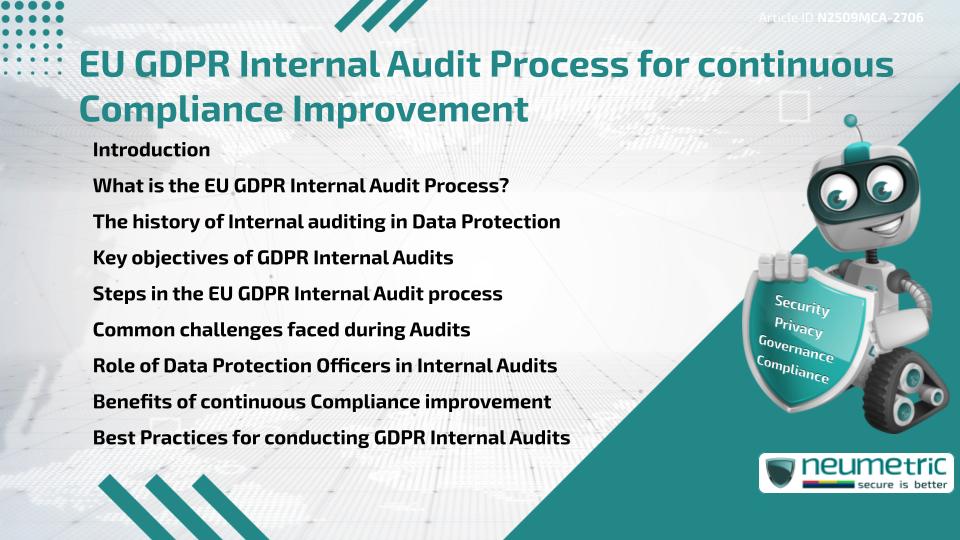 EU GDPR Internal Audit Process for continuous Compliance Improvement