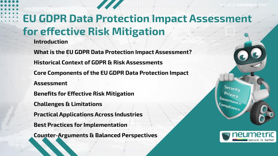 EU GDPR Data Protection Impact Assessment for effective Risk Mitigation