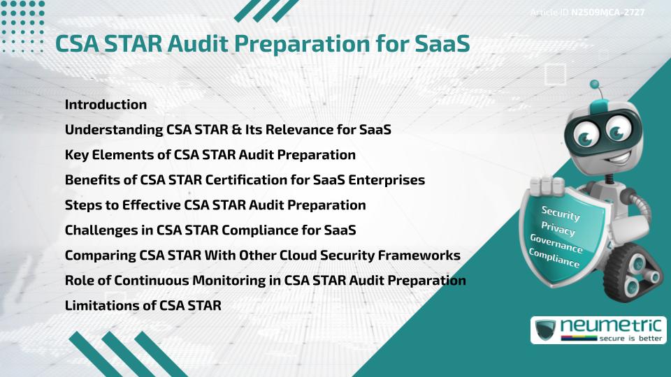 CSA STAR Audit Preparation for SaaS