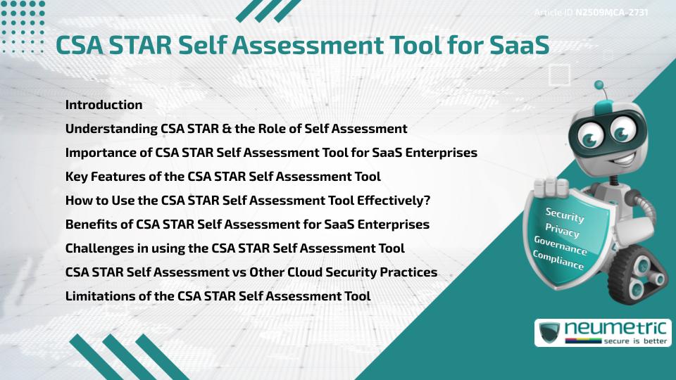 CSA STAR Self Assessment Tool for SaaS