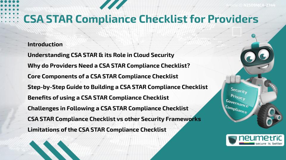 CSA STAR Compliance Checklist for Providers