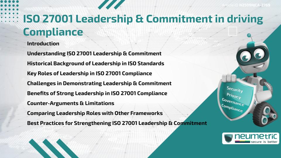 ISO 27001 Leadership & Commitment in driving Compliance