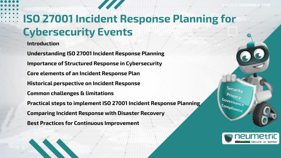 ISO 27001 Incident Response Planning for Cybersecurity Events