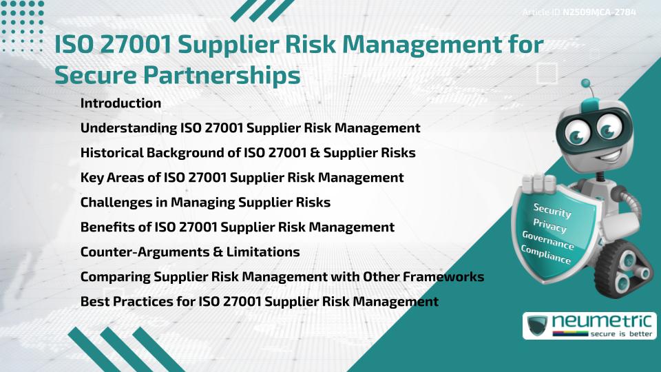 ISO 27001 Supplier Risk Management for Secure Partnerships