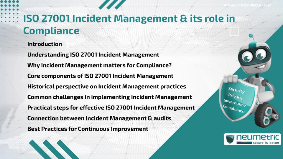 ISO 27001 Incident Management & its role in Compliance