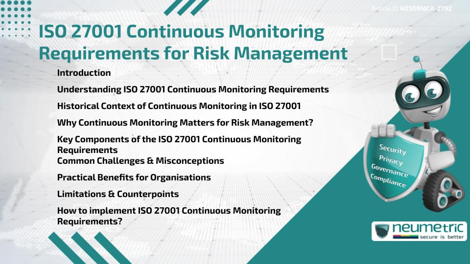 ISO 27001 Continuous Monitoring Requirements for Risk Management