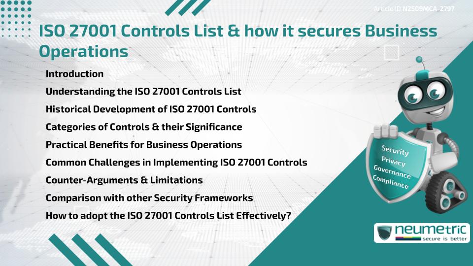 ISO 27001 Controls List & how it secures Business Operations