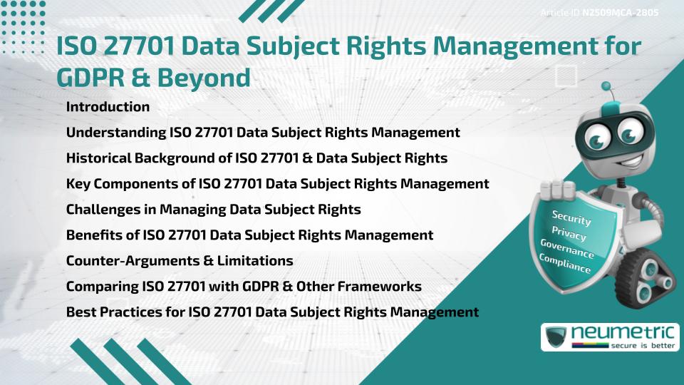 ISO 27701 Data Subject Rights Management for GDPR & Beyond