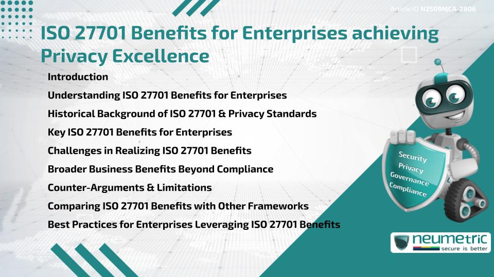 ISO 27701 Benefits for Enterprises achieving Privacy Excellence